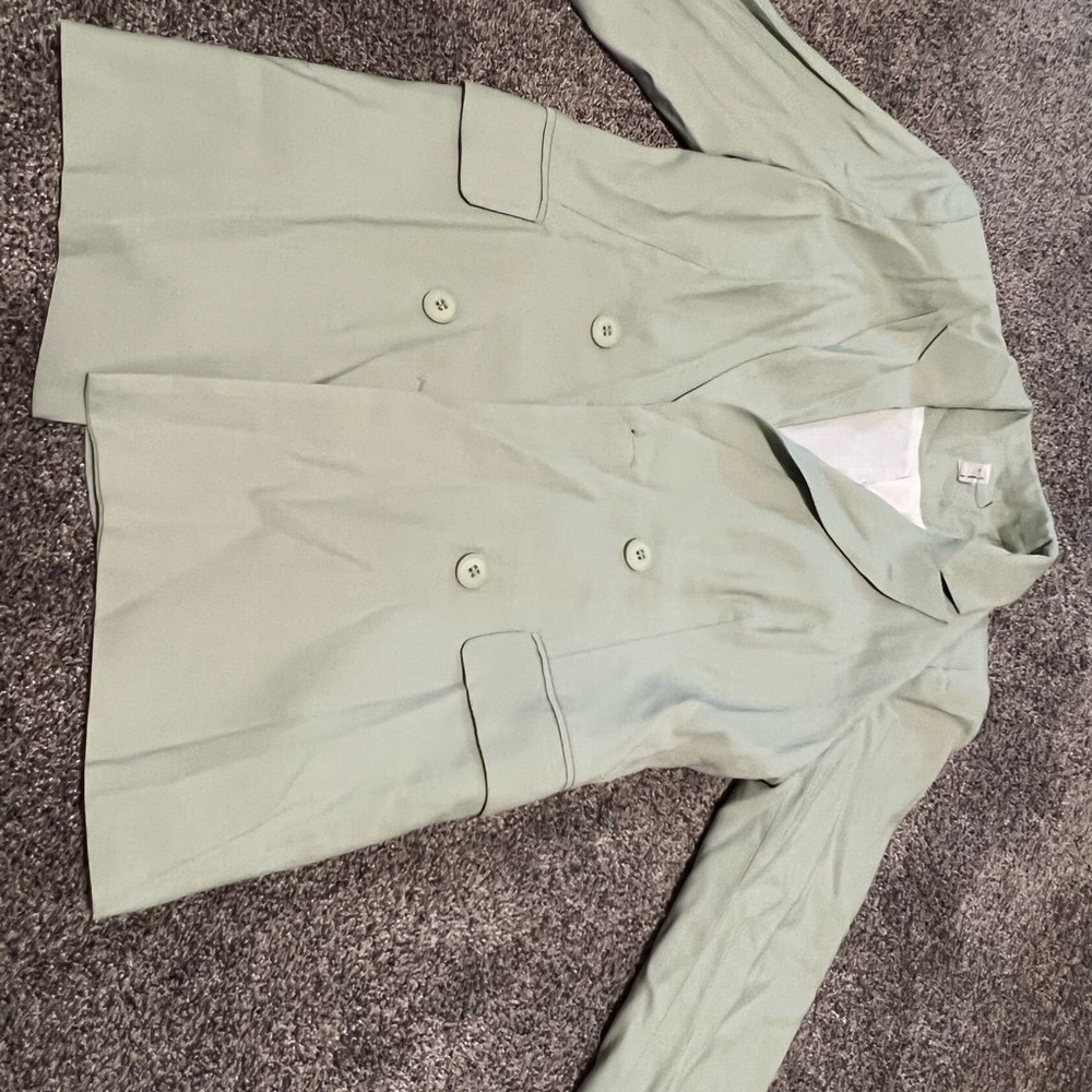 Womens mint green long blazer M/L